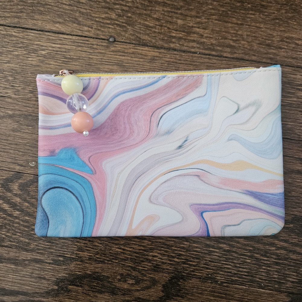 ⚪️🔴5/10$ ipsy Multicolor Swirl/ Marbel Cosmetic Bag